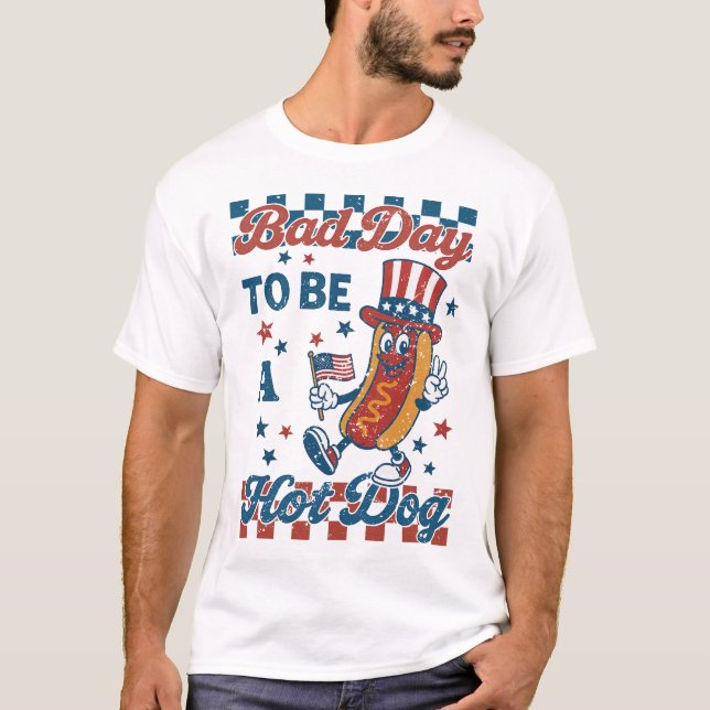 T-shirt Bad Day To Be A Hot Dog BBQ Grilling Funny Hot Dog (Devant)