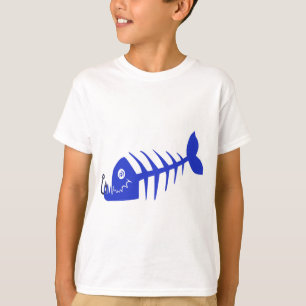 T-shirt Bad Fish Skull Blue