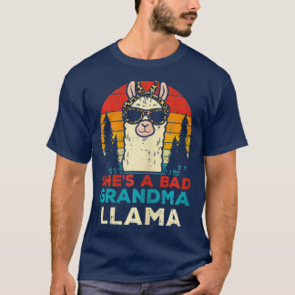 T-shirt Bad Grand-mère Llama Retro Alpaca Fête des mères N