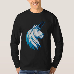 T-shirt Bad Horse Unicorne Avec tronçonneuse Et Flames Ble