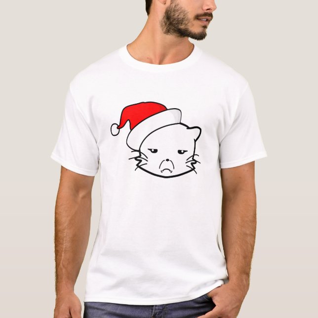 T-shirt Bad Mood Chat Édition de Noël (Devant)