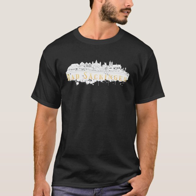 T-shirt Bad Säckingen Germany City Skyline Silhouette Outl (Devant)
