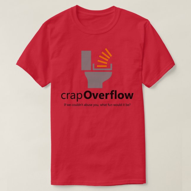 T-shirt Bad Stack Overflow foncé sur la lumière (Design devant)
