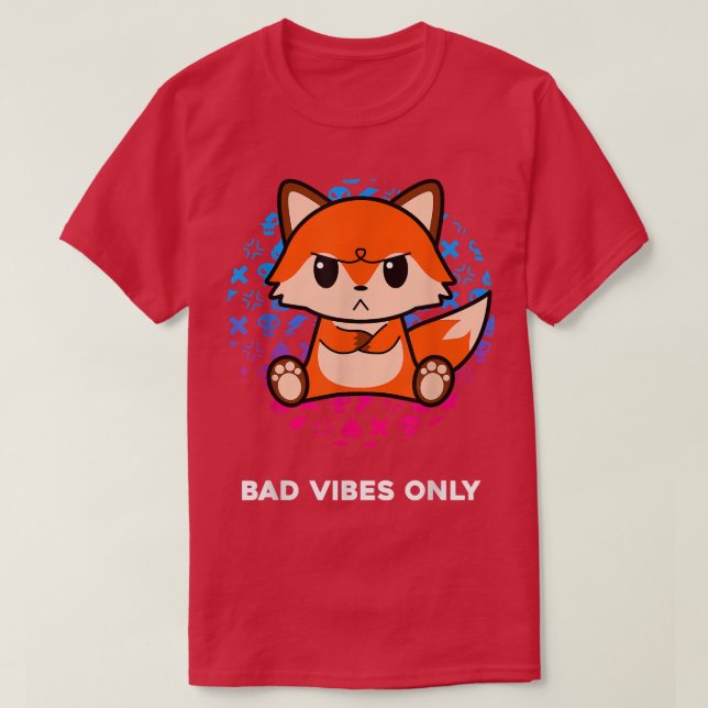 T-shirt Bad Vibes Seulement Grumpy Semblant Nerd Gothique  (Design devant)