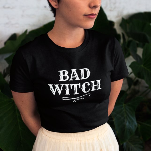 T-shirt Bad Witch Black and White Womens Halloween (Créateur téléchargé)