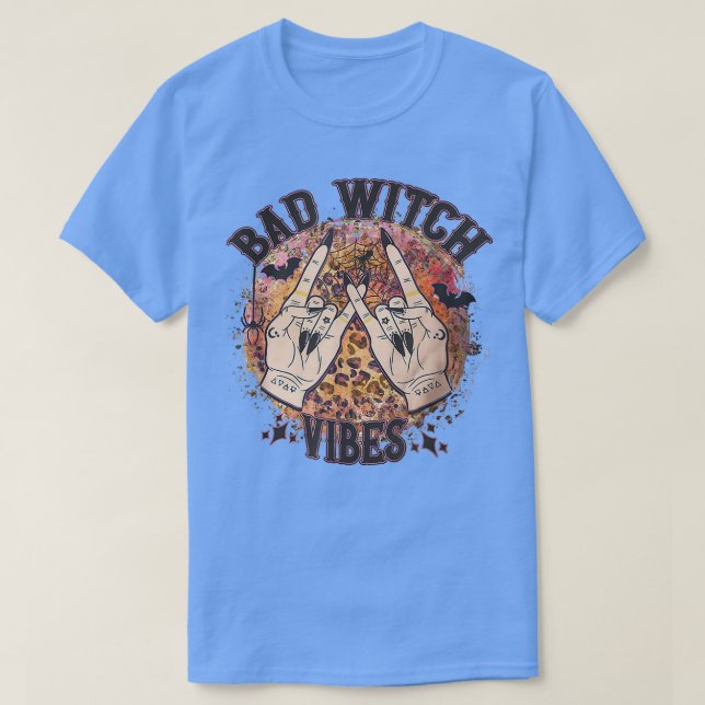 T-shirt Bad Witch Vibes Leopard funny halloween  (Design devant)