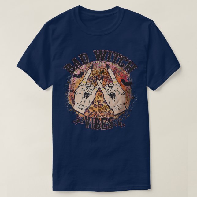 T-shirt Bad Witch Vibes Leopard funny halloween 14 (Design devant)