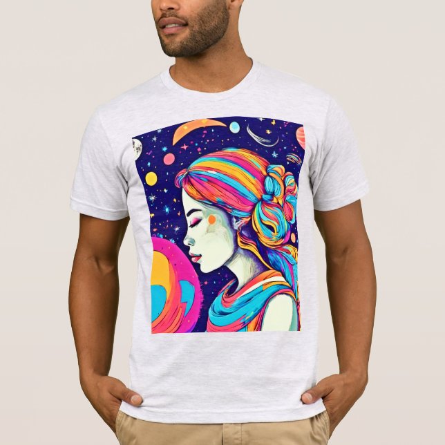 T-shirt Badaist Moon Girl Art (Devant)