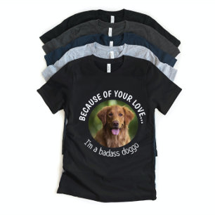 T-shirt Badass Doggo Fête des pères Photo personnalisée T-