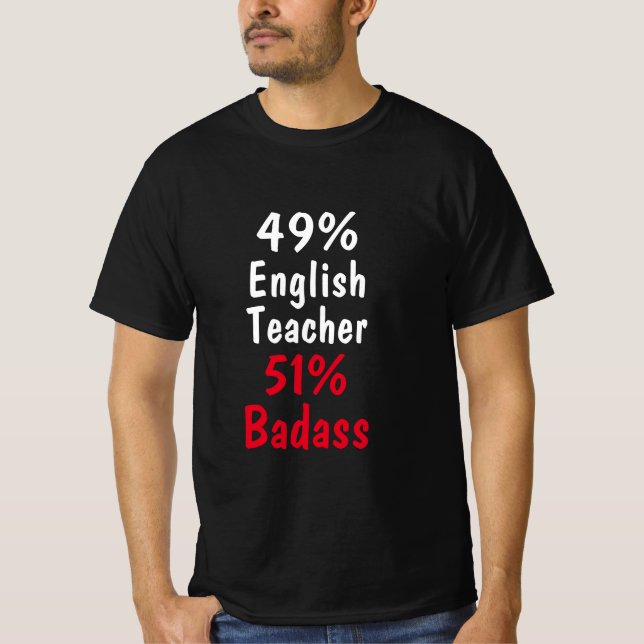 T-shirt Badass enseignant anglais (Devant)
