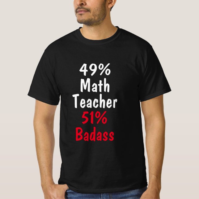 T-shirt Badass enseignant en mathématiques (Devant)