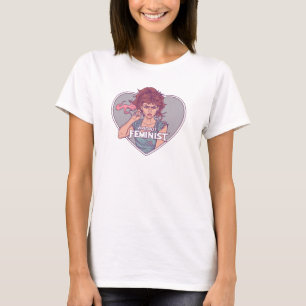 T-shirt BADASS FÉMINISTE, dessin animé