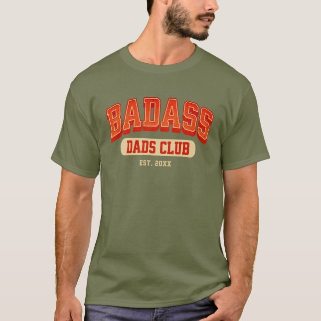 T-shirt Badass Papa Club Retro Cool Amusant tendance (Devant)