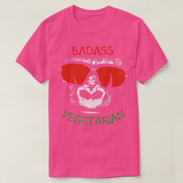 T-shirt Badass végétarien (gorille) drôle cool veggie amou (Design devant)