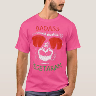 T-shirt Badass végétarien (gorille) drôle cool veggie amou