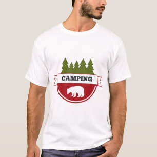 T-shirt Badge Camping Moderne Ours