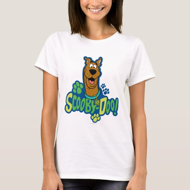 T-shirt Badge de caractère Empreinte de patte Scooby-Doo (Devant)