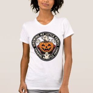 T-shirt Badge de citrouille vampire faisant pousser mes pe