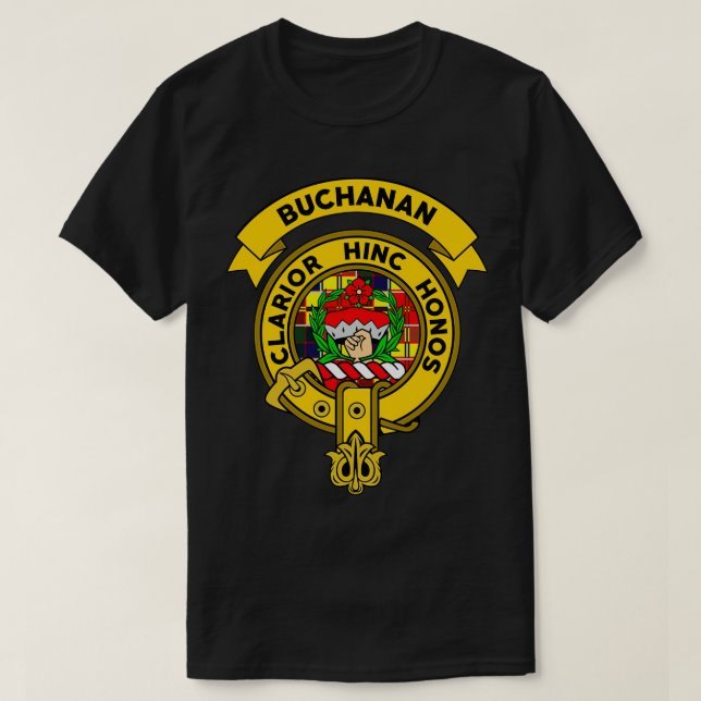 T-shirt Badge de clan Buchanan Tartan (Design devant)