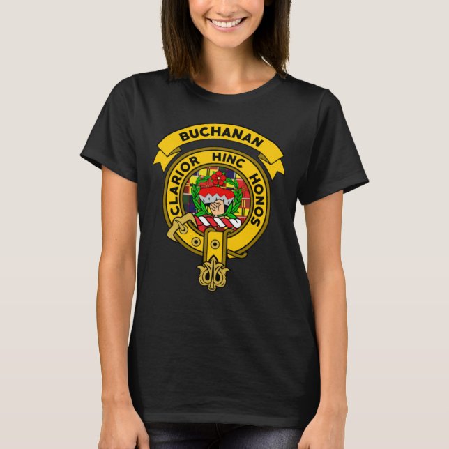 T-shirt Badge de clan Buchanan Tartan (Devant)