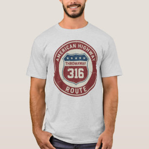 T-shirt Badge de la route américaine vintage 316 jetable