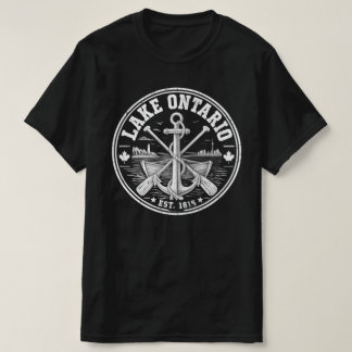 T-shirt Badge de pagaie d'ancre vintage du lac Ontario Est