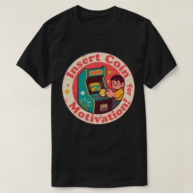 T-shirt Badge de pièce d'arcade Pixel Art – Inspiration de (Design devant)