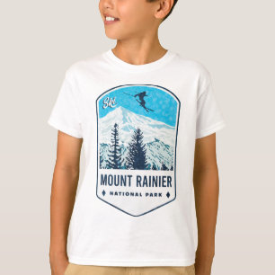 T-shirt Badge de ski du parc national du Mont-Rainier