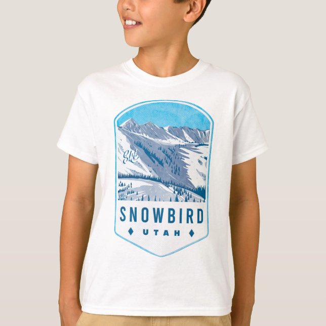T-shirt Badge de ski Snowbird Utah (Devant)