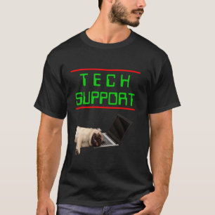 T-shirt Badge de support technique drôle avec un chien sar