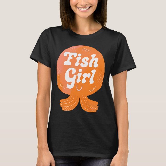 T-shirt Badge Fille aux Poissons (Devant)
