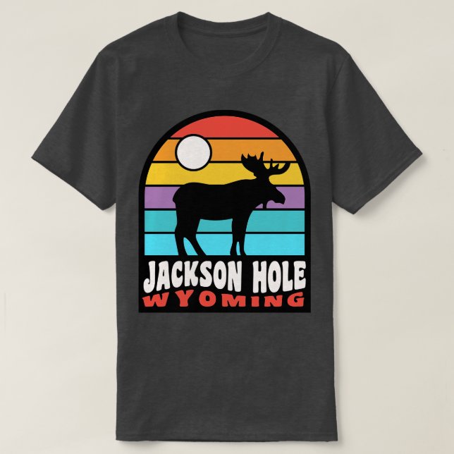 T-shirt Badge Jackson Hole Wyoming Moose (Design devant)