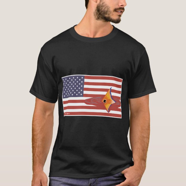 T-shirt Badge Mahi-Mahi Drapeau Américain (Devant)