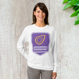 T-shirt Badge minimaliste Avocado en violet et or