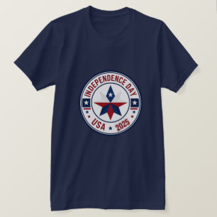 T-shirt Badge minimaliste USA - Fête de l'Indépendance 202