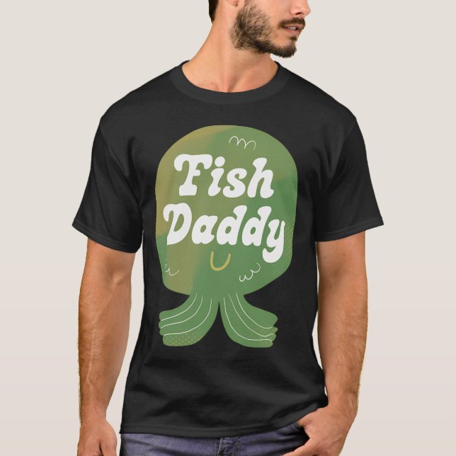 T-shirt Badge Papa Poisson (Devant)