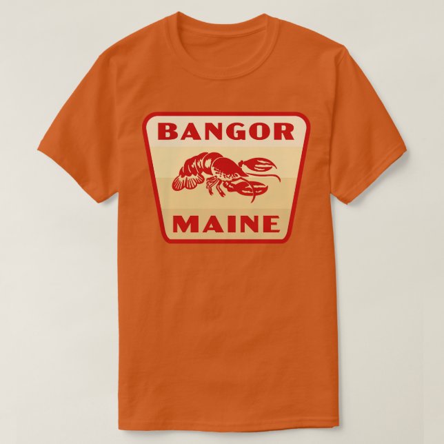 T-shirt Badge rétro Bangor Maine Tan (Design devant)