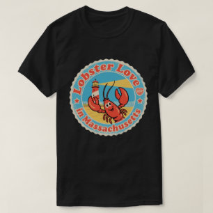T-shirt Badge Retro Massachusetts_ Homard avec roue de nav