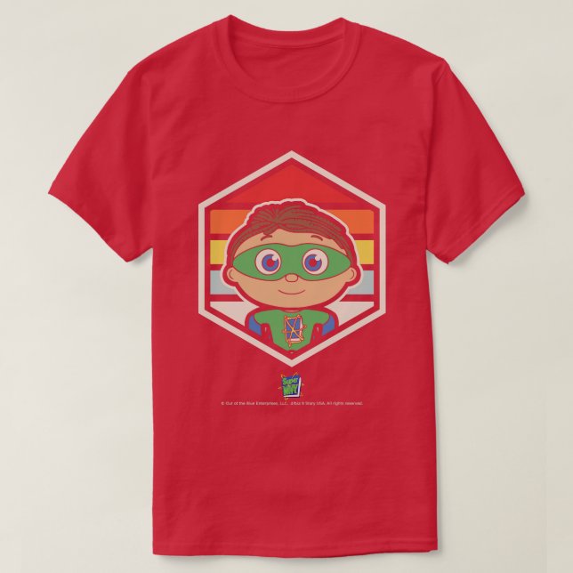 T-shirt Badge rétro Super Pourquoi Whyatt (Design devant)