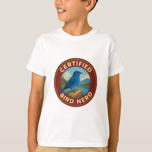 T-shirt Badge Vintage de l'oiseau bleu de montagne