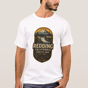 T-shirt Badge Vintage de Redding Californie – Barrage de S