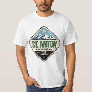T-shirt Badge vintage de ski St. Anton Autriche