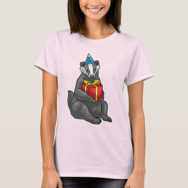 T-shirt Badger casquette de fête d'anniversaire (Devant)