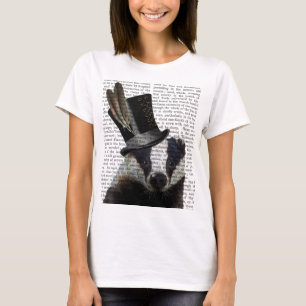 T-shirt Badger de Steampunk dans le chapeau supérieur