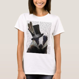 T-shirt Badger de Steampunk dans le chapeau supérieur
