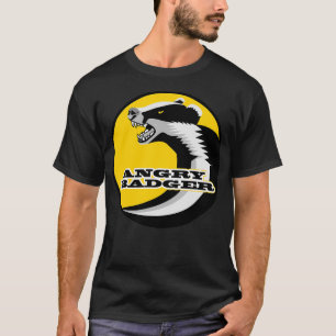 T-shirt Badger En Colère Noir Et Blanc Anti Hunt Yellow Ci