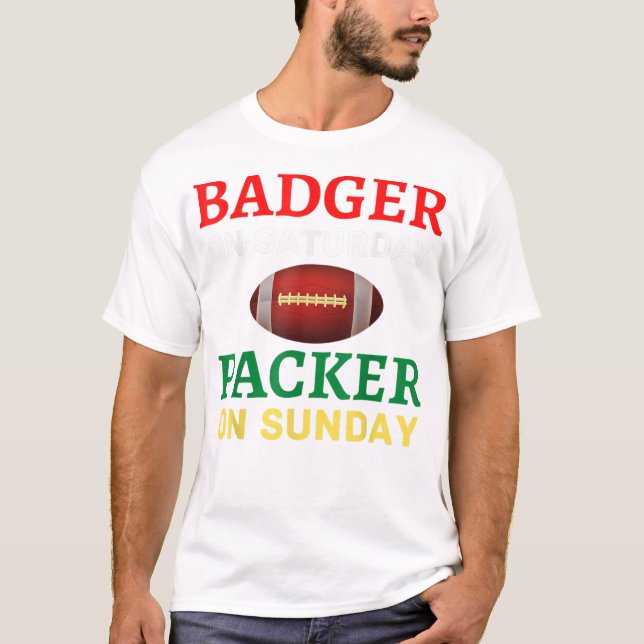 T-shirt Badger On Saturday Packer On Sunday Wis (Devant)