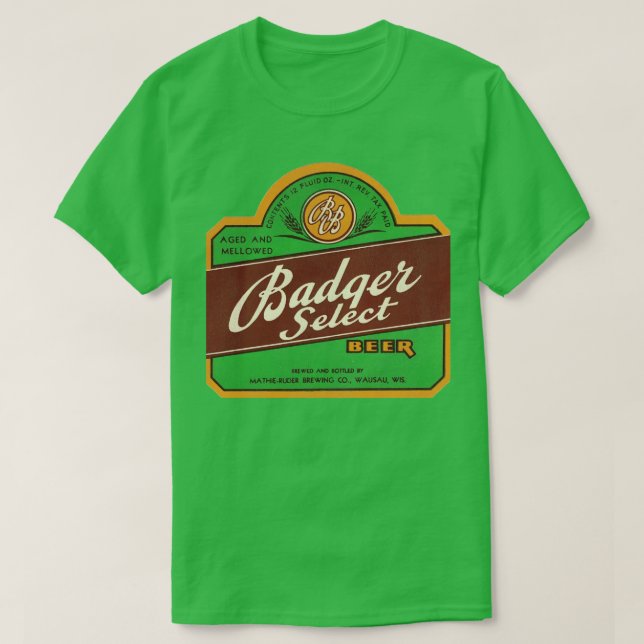T-shirt Badger Select Beer Retro Defunct Breweriana (Design devant)