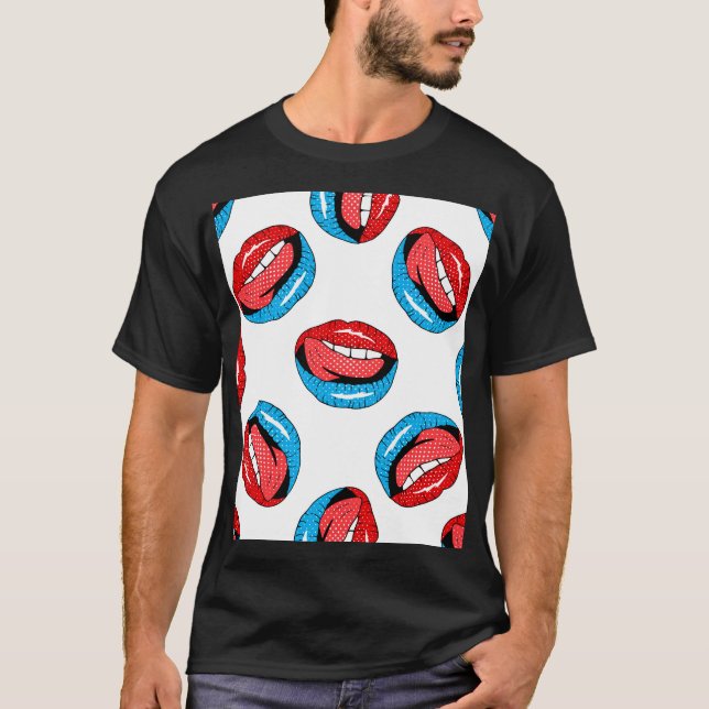 T-shirt Badges de patchs de dessin : Retro Pop (Devant)
