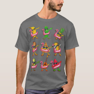 T-shirt Badigeonneuse Flamant rose bananier Flotte été Fru